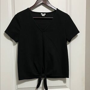 J. Crew Factory Textured V-neck Tie-front Tee Sz Small